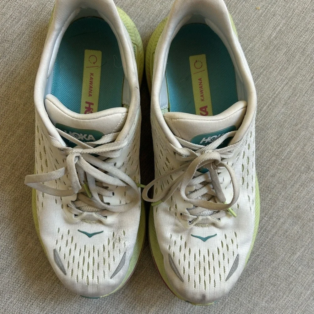 Hoka Women's White and Teal Athletic Shoes kawana